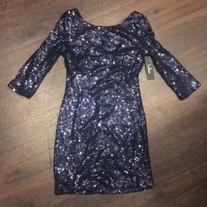 Lulu’s Navy Blue Sequin Dress